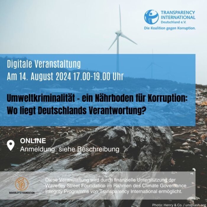 Veranstaltung Umweltkriminalität Transparency + Mnd