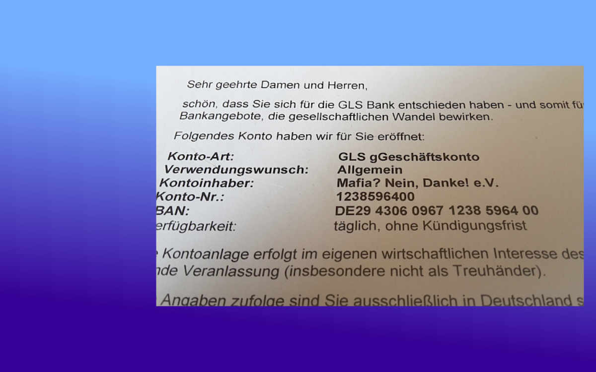Unsere neue Kontoverbindung: IBAN 29430609671238596400